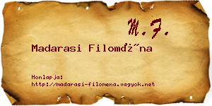Madarasi Filoména névjegykártya
